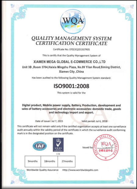 Chine Xiamen Maigao global e-commerce Co., Ltd certifications